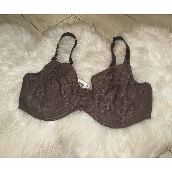 Wacoal 855433 Lifted in Luxury Unlined Bra Lace UW 38D Cappuccino Brown New - Picture 1 of 6